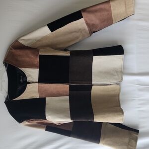 Vintage Karen Arnold Leather Patchwork Zip Up Jacket Size XL